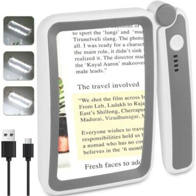 Vision Loupe Rechargeable Avec Éclairage Pour La Lecture, Loupe Grand Format 4x Avec Éclairage Led, Pliable Et Portable Pour La Lecture De Petits Caractères. Publicité Vision Loupe Rechargeable Avec Éclairage Pour La Lecture, Loupe Grand Format 4x Avec Éclairage Led, Pliable Et Portable Pour La Lecture De Petits Caractères. Publicité