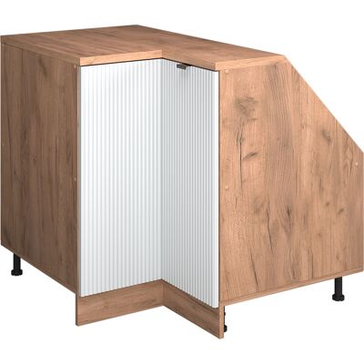Meuble De Cuisine D'Angle Pour Combles R-line, Blanc Cannelé, 75.6cm 1 Porte, 60 Cm De Profondeur, Vicco - Publicité Meuble De Cuisine D'Angle Pour Combles R-line, Blanc Cannelé, 75.6cm 1 Porte, 60 Cm De Profondeur, Vicco - Publicité