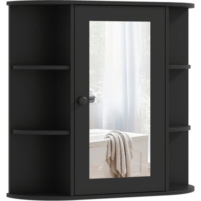 Generic Miroir Armoire Salle De Bain 6 Étagères Ouvertes Et 2 Fermées, Bois Et Verre, 66x17x63 Cm, Noir - Publicité Generic Miroir Armoire Salle De Bain 6 Étagères Ouvertes Et 2 Fermées, Bois Et Verre, 66x17x63 Cm, Noir - Publicité