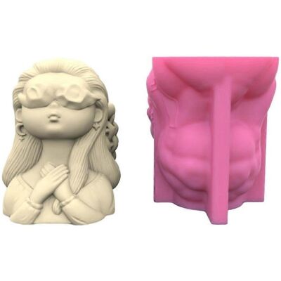 FLAMMKRAFT Moule En Silicone Pour Pot De Fleurs « Petite Fille », Moulage En Résine Époxy, Moule Pour Pot De Plantes Succulentes - Publicité FLAMMKRAFT Moule En Silicone Pour Pot De Fleurs « Petite Fille », Moulage En Résine Époxy, Moule Pour Pot De Plantes Succulentes - Publicité