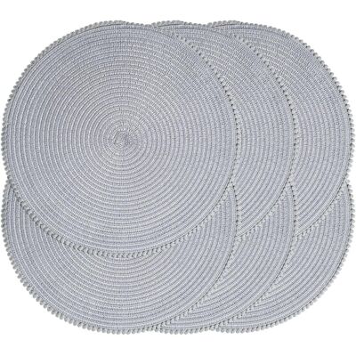 GRASSLIN Napperon Tressé Rond De 38 Cm Pour Table À Manger En Set De 6 En Matériau Naturel Tissé Résistant À La Chaleur (b Gris Clair)'b Gris Clair. 6 Pcs'b Gris Clair.'6 Pcs - Publicité GRASSLIN Napperon Tressé Rond De 38 Cm Pour Table À Manger En Set De 6 En Matériau Naturel Tissé Résistant À La Chaleur (b Gris Clair)'b Gris Clair. 6 Pcs'b Gris Clair.'6 Pcs - Publicité
