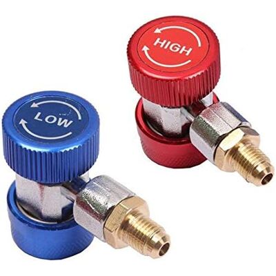 GRASSLIN 2 Coupleur R134a Rapide, Adaptateur Haut Bas, Raccords 1/4 Sae, Aluminium Bronze, Pour Hvac Auto - Publicité GRASSLIN 2 Coupleur R134a Rapide, Adaptateur Haut Bas, Raccords 1/4 Sae, Aluminium Bronze, Pour Hvac Auto - Publicité