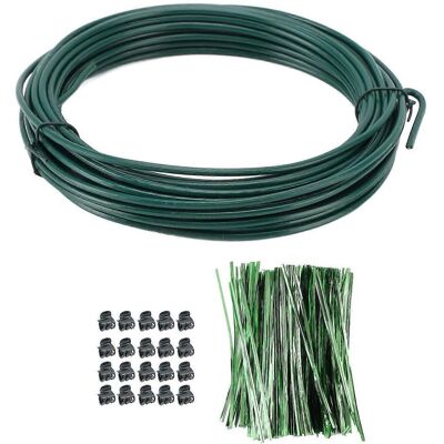 FLAMMKRAFT 1 Rouleau De Fil De Fer De 3 Mm Pour Plantes, 800 Attaches Torsadées Pour Plantes, 20 Clips, Tuteurs Flexibles Et Sécables. Publicité FLAMMKRAFT 1 Rouleau De Fil De Fer De 3 Mm Pour Plantes, 800 Attaches Torsadées Pour Plantes, 20 Clips, Tuteurs Flexibles Et Sécables. Publicité
