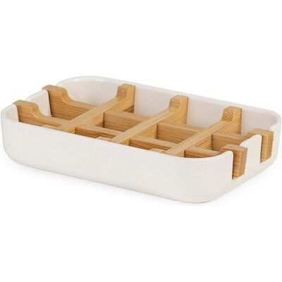 Melissa Compactor Porte-savon Blanc, Bambou Écologique, 100% Naturel, 100% Biodégradable, 100% Sans Plastique, 13 X 8.5 X 2.4cm, Blanc/naturel, Ran10267 - Publicité Melissa Compactor Porte-savon Blanc, Bambou Écologique, 100% Naturel, 100% Biodégradable, 100% Sans Plastique, 13 X 8.5 X 2.4cm, Blanc/naturel, Ran10267 - Publicité