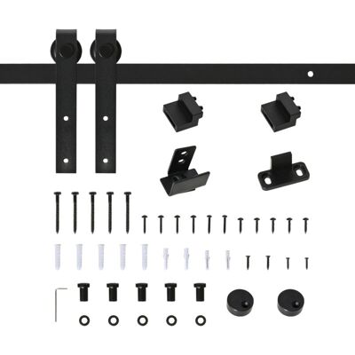 PELTOR Système Porte Coulissante Simple 183 Cm - Rail Et Accessoires - Acier Au Carbone Noir - Publicité PELTOR Système Porte Coulissante Simple 183 Cm - Rail Et Accessoires - Acier Au Carbone Noir - Publicité