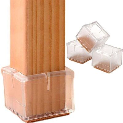 PELTOR Lot De 4 Chaise Jambe Sol Protecteurs Avec Feutre Patins Caps Chaise De Meubles Coussinets,conseils Carré - Publicité PELTOR Lot De 4 Chaise Jambe Sol Protecteurs Avec Feutre Patins Caps Chaise De Meubles Coussinets,conseils Carré - Publicité