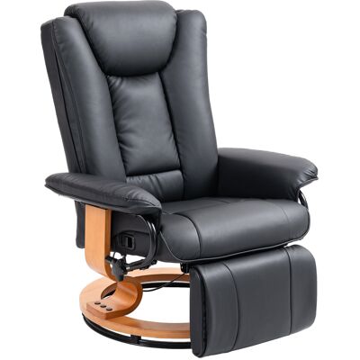 HEAT Fauteuil Inclinable Pivotant, Supportant Jusqu'à 150 Kg, Revêtement En Similicuir, Structure En Acier, Noir - Publicité HEAT Fauteuil Inclinable Pivotant, Supportant Jusqu'à 150 Kg, Revêtement En Similicuir, Structure En Acier, Noir - Publicité