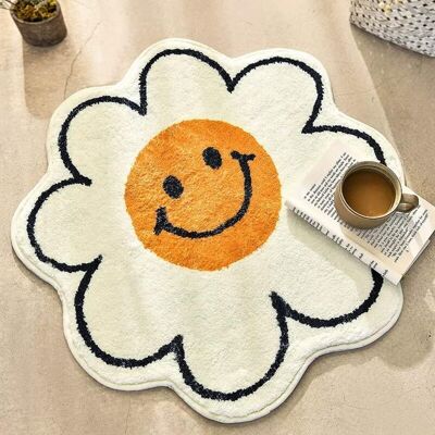 PELTOR Tapis De Bain 23,6 Pouces Motif Smiley Tournesol, Super Absorbant Et Moelleux, Lavable En Machine, Pour Douche Et Baignoire - Publicité PELTOR Tapis De Bain 23,6 Pouces Motif Smiley Tournesol, Super Absorbant Et Moelleux, Lavable En Machine, Pour Douche Et Baignoire - Publicité