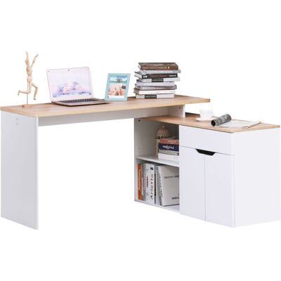 Generic Bureau Informatique Multimédia Modulable Multi-rangements Double Niche + Tiroir Et Placard En Bois - Publicité Generic Bureau Informatique Multimédia Modulable Multi-rangements Double Niche + Tiroir Et Placard En Bois - Publicité
