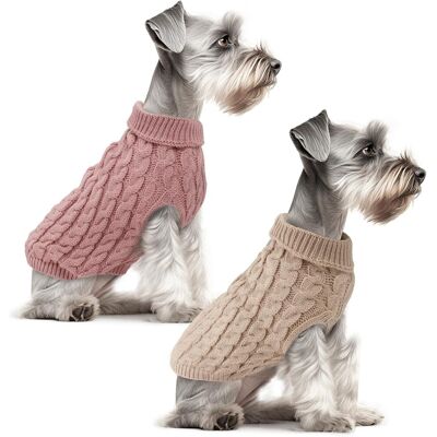 GRASSLIN Lot De 2 Pull Chien, Tricot Acrylique Doux, Col Roulé, Lavable Machine, Petit Chien Chat Hiver - Publicité GRASSLIN Lot De 2 Pull Chien, Tricot Acrylique Doux, Col Roulé, Lavable Machine, Petit Chien Chat Hiver - Publicité