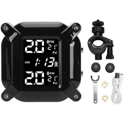 Cellfast Système De Surveillance De La Pression Des Pneus De Moto Tpms Sans Fil Avec Affichage Numérique Lcd Et Capteur Externe - Publicité Cellfast Système De Surveillance De La Pression Des Pneus De Moto Tpms Sans Fil Avec Affichage Numérique Lcd Et Capteur Externe - Publicité