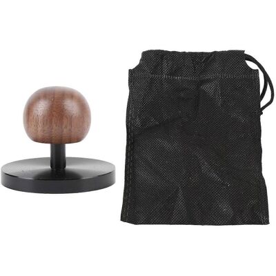 FLAMMKRAFT Pilon À Café En Alliage D'Aluminium Noir Avec Manche Sphérique En Bois, Accessoire Pour La Préparation Du Café - Publicité FLAMMKRAFT Pilon À Café En Alliage D'Aluminium Noir Avec Manche Sphérique En Bois, Accessoire Pour La Préparation Du Café - Publicité