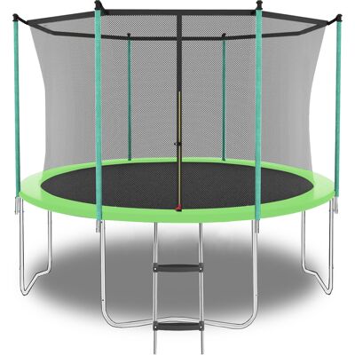 ACKERMAN 8ft Trampoline, Outdoor Trampoline, With Safety Net, With Ladder, Weight Capacity 181kg, Green - Publicité ACKERMAN 8ft Trampoline, Outdoor Trampoline, With Safety Net, With Ladder, Weight Capacity 181kg, Green - Publicité
