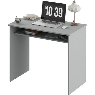 HEAT Bureau D'Ordinateur Compact Et Minimaliste Avec 1 Étagère, En Panneaux De Particules, Dimensions 90 X 50 X 74 Cm (l X P X H), Gris - Publicité HEAT Bureau D'Ordinateur Compact Et Minimaliste Avec 1 Étagère, En Panneaux De Particules, Dimensions 90 X 50 X 74 Cm (l X P X H), Gris - Publicité