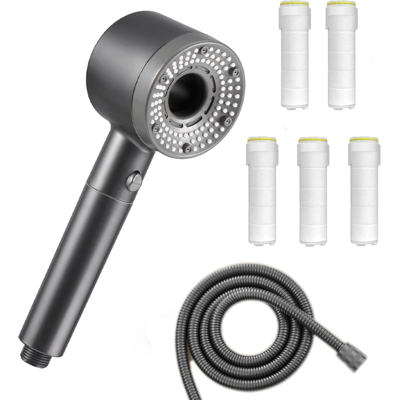 Generic Pommeau De Douche Haute Pression, Économique En Eau, Anticalcaire, Cinq Vitesses (livré Avec Un Flexible De Douche De 1.5 Mètre Et Un Filtre) - Publicité Generic Pommeau De Douche Haute Pression, Économique En Eau, Anticalcaire, Cinq Vitesses (livré Avec Un Flexible De Douche De 1.5 Mètre Et Un Filtre) - Publicité