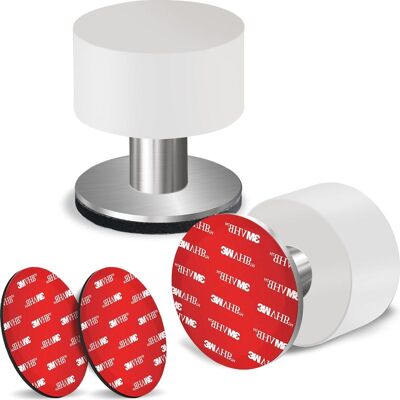 Vision Lot De 2 Butées De Porte Avec Autocollants Supplémentaires, Caoutchouc Blanc Et Corps En Acier Inoxydable - Butées De Porte Insonorisées Robustes Pour La Maison Et Le Bureau - Publicité Vision Lot De 2 Butées De Porte Avec Autocollants Supplémentaires, Caoutchouc Blanc Et Corps En Acier Inoxydable - Butées De Porte Insonorisées Robustes Pour La Maison Et Le Bureau - Publicité