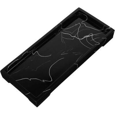 GRASSLIN Plateau De Rangement En Céramique Noir À Texture Lisse Pour Salle De Bain, Design Simple Et Multi-usage, Pour Cosmétiques Et Accessoires Domestiques'-'- - Publicité GRASSLIN Plateau De Rangement En Céramique Noir À Texture Lisse Pour Salle De Bain, Design Simple Et Multi-usage, Pour Cosmétiques Et Accessoires Domestiques'-'- - Publicité