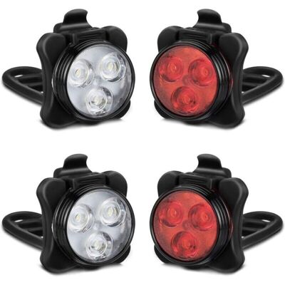 PELTOR Lot De 2 Feux De Vélo Rechargeables, Feux De Vélo Led Avant Et Arrière, 4 Options De Mode D'Éclairage, Batterie Au Lithium 650 Mah, Phare De Vélo, Étanche Ipx4, Facile À Installer Pour Homme Et Femme. Publicité PELTOR Lot De 2 Feux De Vélo Rechargeables, Feux De Vélo Led Avant Et Arrière, 4 Options De Mode D'Éclairage, Batterie Au Lithium 650 Mah, Phare De Vélo, Étanche Ipx4, Facile À Installer Pour Homme Et Femme. Publicité