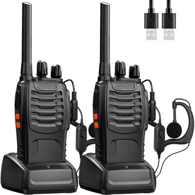 Melissa Set De 2 Talkies-walkies Professionnels - Radio Bidirectionnelle Rechargeable - Portée Étendue - 16 Canaux - Inclus Écouteurs, Batterie Et Chargeur - Parfait Pour Adultes - Publicité Melissa Set De 2 Talkies-walkies Professionnels - Radio Bidirectionnelle Rechargeable - Portée Étendue - 16 Canaux - Inclus Écouteurs, Batterie Et Chargeur - Parfait Pour Adultes - Publicité