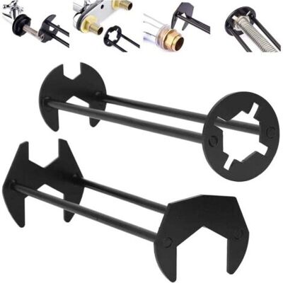 ABYSSE Jeu De Clés À Robinet 2 Pièces, Clé De Lavabo, Clé D'Évier 7 Tailles, Clé Universelle Sous Évier, Clé Hexagonale À Quatre Mâchoires, Clé De Plombier Multifonction Pour Cuisine Et Salle De Bain - Publicité ABYSSE Jeu De Clés À Robinet 2 Pièces, Clé De Lavabo, Clé D'Évier 7 Tailles, Clé Universelle Sous Évier, Clé Hexagonale À Quatre Mâchoires, Clé De Plombier Multifonction Pour Cuisine Et Salle De Bain - Publicité