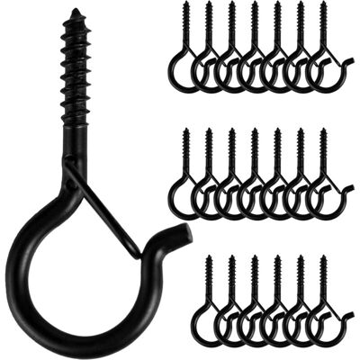 Vision Lot De 20 Crochets De Suspension Q Avec Boucle De Sécurité, Crochets À Vis Coupe-vent Pour Suspendre Guirlandes Lumineuses D'Extérieur, Plantes, Lampes De Patio, 5,6 Cm, Noir - Publicité Vision Lot De 20 Crochets De Suspension Q Avec Boucle De Sécurité, Crochets À Vis Coupe-vent Pour Suspendre Guirlandes Lumineuses D'Extérieur, Plantes, Lampes De Patio, 5,6 Cm, Noir - Publicité
