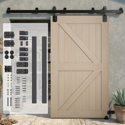 HEAT Ensemble De Quincaillerie Robuste Pour Portes Coulissantes Simples, 244 Cm, Noir - Publicité HEAT Ensemble De Quincaillerie Robuste Pour Portes Coulissantes Simples, 244 Cm, Noir - Publicité