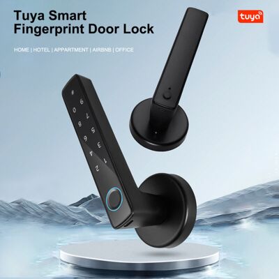 MOXIE Sjlerst Smart Lock Handle Password Door Lock, Tuya App Remote Operation Bt 4-in-1 Keyless Biometric Door Lock For 35-55mm Office Home Bedroom Door - Publicité MOXIE Sjlerst Smart Lock Handle Password Door Lock, Tuya App Remote Operation Bt 4-in-1 Keyless Biometric Door Lock For 35-55mm Office Home Bedroom Door - Publicité