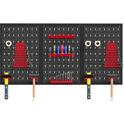 HEAT Panneau Perforé 600 X 400 Mm, Organisateur De Garage En Acier Avec 3 Panneaux Perforés, Noir Et Rouge - Publicité HEAT Panneau Perforé 600 X 400 Mm, Organisateur De Garage En Acier Avec 3 Panneaux Perforés, Noir Et Rouge - Publicité