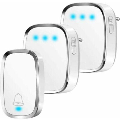 OEM Sonnette Sans Fil, Carillon Sans Fil Extérieur Étanche Portée 300 Mètres, Kit Carillon Avec Led Et 36 Mélodies À 4 Niveaux De Volume Pour La Maison, Le Bureau, L'Hôtel-1 Émetteur Et 2 Récepteurs - Publicité OEM Sonnette Sans Fil, Carillon Sans Fil Extérieur Étanche Portée 300 Mètres, Kit Carillon Avec Led Et 36 Mélodies À 4 Niveaux De Volume Pour La Maison, Le Bureau, L'Hôtel-1 Émetteur Et 2 Récepteurs - Publicité