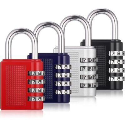 URSUS Lot De 4 Cadenas À Combinaison À 4 Chiffres, Cadenas D'Extérieur Étanche Pour Casier De Gymnase, École, Code, Bagages (noir, Rouge, Argent, Bleu) - Publicité URSUS Lot De 4 Cadenas À Combinaison À 4 Chiffres, Cadenas D'Extérieur Étanche Pour Casier De Gymnase, École, Code, Bagages (noir, Rouge, Argent, Bleu) - Publicité