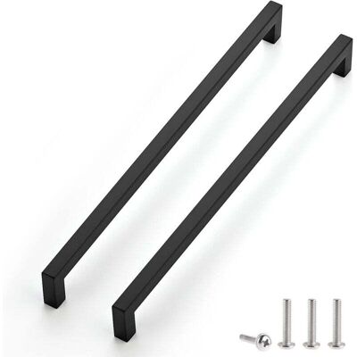 Scotch Lot De 2 Poignées Noires Entraxe 288 Mm Pour Armoires Et Tiroirs De Cuisine En Acier Inoxydable - Publicité Scotch Lot De 2 Poignées Noires Entraxe 288 Mm Pour Armoires Et Tiroirs De Cuisine En Acier Inoxydable - Publicité