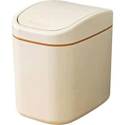 Generic Desktop Trash Bin, Small Table Wastebasket, Lid Closure Design, Multi-functional Organizer, Home Workplace Cleaning Use, White Cream Color - Publicité Generic Desktop Trash Bin, Small Table Wastebasket, Lid Closure Design, Multi-functional Organizer, Home Workplace Cleaning Use, White Cream Color - Publicité