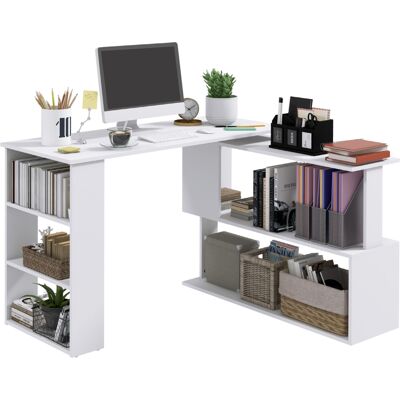 Generic Bureau D'Angle À 5 Étagères, 120 X 100 X 74,5 Cm, Blanc - Publicité Generic Bureau D'Angle À 5 Étagères, 120 X 100 X 74,5 Cm, Blanc - Publicité