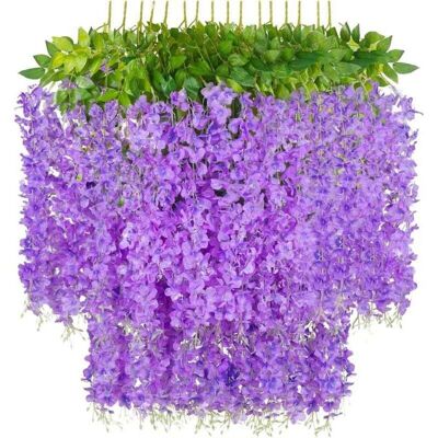 Scotch 12 Pièces Glycine Artificielle En Plastique Plantes Suspendues Pour Décoration Mariage Maison Fête Bureau Hôtel Rebord Fenêtre Violet - Publicité Scotch 12 Pièces Glycine Artificielle En Plastique Plantes Suspendues Pour Décoration Mariage Maison Fête Bureau Hôtel Rebord Fenêtre Violet - Publicité