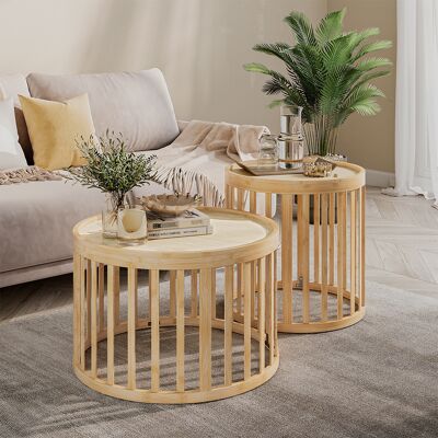 Set De Tables Basses Enara, Bambou/bambou, Xcm Avec 2 Pièces, Vicco - Publicité Set De Tables Basses Enara, Bambou/bambou, Xcm Avec 2 Pièces, Vicco - Publicité