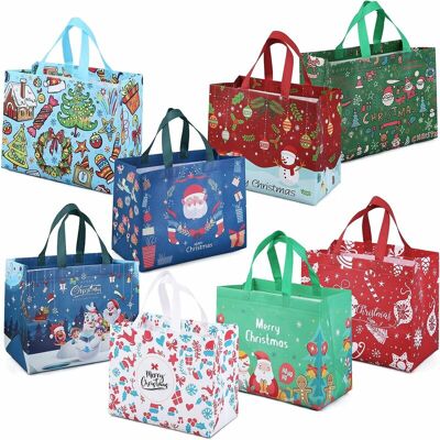 Melissa 8pcs Sacs-cadeaux De Noël, Sacs À Provisions Réutilisables, Sacs De Noël Multifonctionnels Non Tissés Pour Emballer Des Cadeaux, Fournitures De Fête De Noël, 32,5 × 25 × 17cm - Publicité Melissa 8pcs Sacs-cadeaux De Noël, Sacs À Provisions Réutilisables, Sacs De Noël Multifonctionnels Non Tissés Pour Emballer Des Cadeaux, Fournitures De Fête De Noël, 32,5 × 25 × 17cm - Publicité