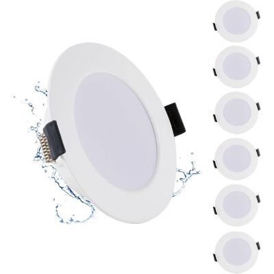 GRASSLIN Lot De 6 Spot Encastrable Led, 5w 450lm Blanc Froid, Ultra-plat 25mm, Ip44 Salle De Bain, Trou 75-90mm - Publicité GRASSLIN Lot De 6 Spot Encastrable Led, 5w 450lm Blanc Froid, Ultra-plat 25mm, Ip44 Salle De Bain, Trou 75-90mm - Publicité