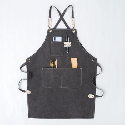 ABYSSE Tablier De Travail En Toile Robuste Avec Poche De Rangement Pour Outils, Tablier Croisé À Dos Pour Hommes Et Femmes (gris, 80 Cm) - Publicité ABYSSE Tablier De Travail En Toile Robuste Avec Poche De Rangement Pour Outils, Tablier Croisé À Dos Pour Hommes Et Femmes (gris, 80 Cm) - Publicité