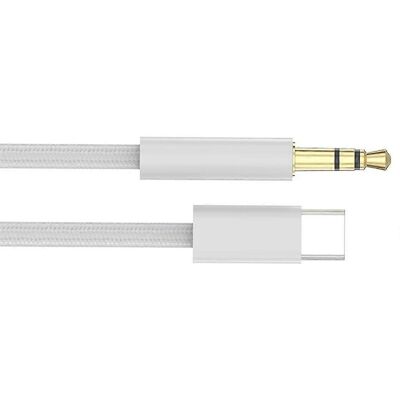FLAMMKRAFT Câble D'Extension Usb-c Vers Jack 3,5 Mm De 100 Cm De Long, Gainé De Nylon Tressé - Publicité FLAMMKRAFT Câble D'Extension Usb-c Vers Jack 3,5 Mm De 100 Cm De Long, Gainé De Nylon Tressé - Publicité
