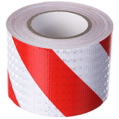 BARKBUSTERS Bande De Signalisation Réfléchissante En Sergé Rouge Et Blanc De 10 Cm De Large Et 25 M De Long - Publicité BARKBUSTERS Bande De Signalisation Réfléchissante En Sergé Rouge Et Blanc De 10 Cm De Large Et 25 M De Long - Publicité