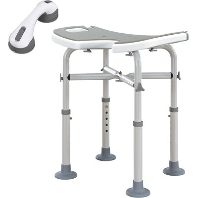 HEAT Tabouret De Douche, Siège De Douche, Hauteur Réglable De 39 À 51,5 Cm, Barre D'Appui Et Pieds À Ventouses, Gris - Publicité HEAT Tabouret De Douche, Siège De Douche, Hauteur Réglable De 39 À 51,5 Cm, Barre D'Appui Et Pieds À Ventouses, Gris - Publicité