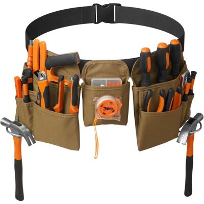 MOXIE 19 Poches Ceinture Porte Outil Bricolage Réglable Ceinture Pratique,sacoche Outils Kaki - Publicité MOXIE 19 Poches Ceinture Porte Outil Bricolage Réglable Ceinture Pratique,sacoche Outils Kaki - Publicité