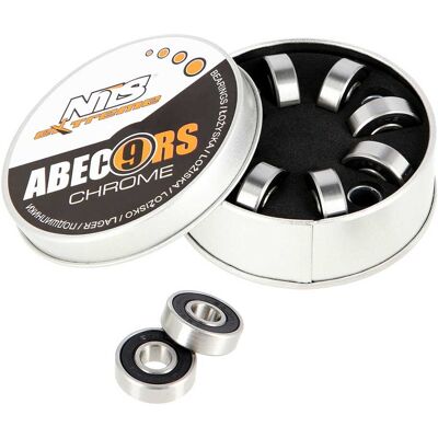 NILS Extreme Roulements ABEC-9 RS Chrome - 8 pcs - Roulements - Publicité NILS Extreme Roulements ABEC-9 RS Chrome - 8 pcs - Roulements - Publicité