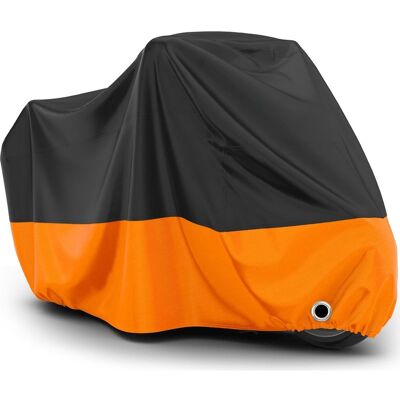 Vision Housse De Moto Imperméable Pour L'Extérieur - Housse Oxford, Anti-poussière, Protection Uv, Œillet Pour Cadenas, Boucle Coupe-vent, 245 X 105 X 125 Cm, Noir Et Orange - Publicité Vision Housse De Moto Imperméable Pour L'Extérieur - Housse Oxford, Anti-poussière, Protection Uv, Œillet Pour Cadenas, Boucle Coupe-vent, 245 X 105 X 125 Cm, Noir Et Orange - Publicité