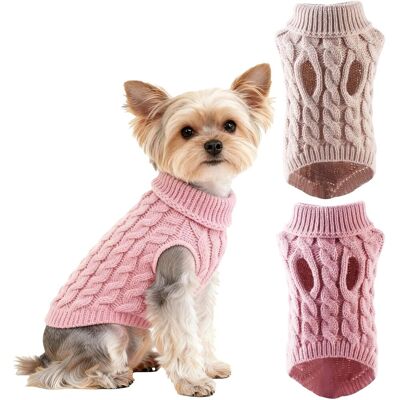 GRASSLIN Lot De 2 Pull Chien, Tricot Doux Col Roulé, Polyester Chaud Hiver, Pour Petite Race Chihuahua - Publicité GRASSLIN Lot De 2 Pull Chien, Tricot Doux Col Roulé, Polyester Chaud Hiver, Pour Petite Race Chihuahua - Publicité