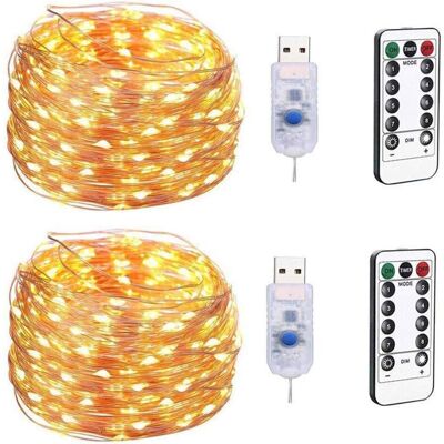 MOXIE Usb Christmas Fairy String Light 100led, 10m Lampe Décorative Étoile À 8 Fonctions, Guirlande Lumineuse En Fil De Cuivre Étanche Avec Télécommande (2pcs) Lumière Chaude - Publicité MOXIE Usb Christmas Fairy String Light 100led, 10m Lampe Décorative Étoile À 8 Fonctions, Guirlande Lumineuse En Fil De Cuivre Étanche Avec Télécommande (2pcs) Lumière Chaude - Publicité