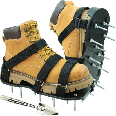 GRASSLIN 1 Paire - Chaussures Aérateur Pelouse - Scarificateur Manuel - Entretien Gazon Efficace - Semelle Antidérapante - Noir - 48cm - Publicité GRASSLIN 1 Paire - Chaussures Aérateur Pelouse - Scarificateur Manuel - Entretien Gazon Efficace - Semelle Antidérapante - Noir - 48cm - Publicité