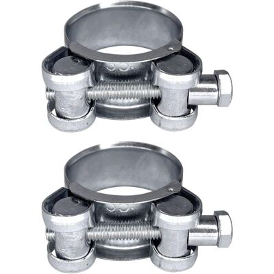 MOXIE Lot De 2 Colliers De Serrage Renforcés Pour Tuyau En Acier Galvanisé 32-35 Mm - Publicité MOXIE Lot De 2 Colliers De Serrage Renforcés Pour Tuyau En Acier Galvanisé 32-35 Mm - Publicité