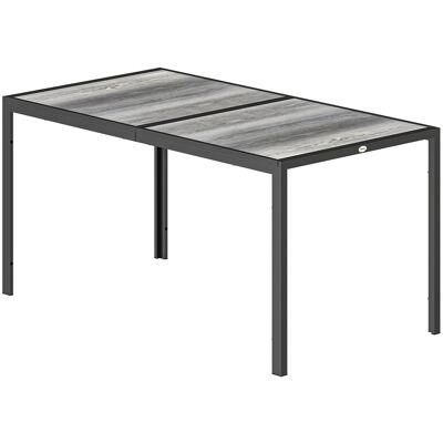 HEAT Table De Jardin Pour 4 À 6 Personnes, Table De Repas D'Extérieur Avec Plateau Imitation Bois, 150 X 80 X 74 Cm, Grise - Publicité HEAT Table De Jardin Pour 4 À 6 Personnes, Table De Repas D'Extérieur Avec Plateau Imitation Bois, 150 X 80 X 74 Cm, Grise - Publicité
