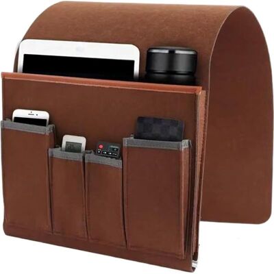 Vision Organisateur D'Accoudoir De Canapé, Sac De Rangement Pour Chaise Avec 5 Poches, Housse De Chaise Pour Télécommande, Tablette, Magazine, Lunettes (marron) - Publicité Vision Organisateur D'Accoudoir De Canapé, Sac De Rangement Pour Chaise Avec 5 Poches, Housse De Chaise Pour Télécommande, Tablette, Magazine, Lunettes (marron) - Publicité